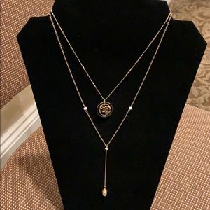 Authentic vintage Chanel button on necklace